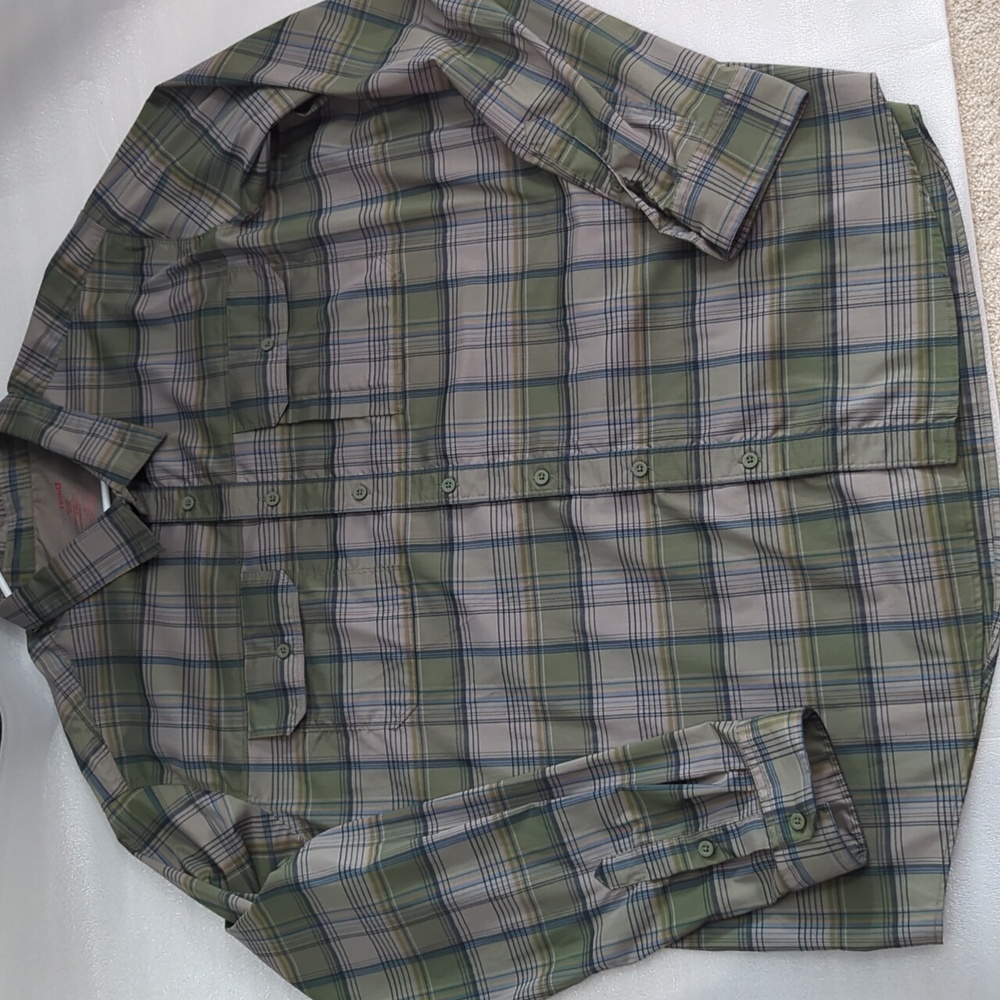Men's SwissTech Army Green Multi-Colored Long Sleeve Dress Shirt Size 3XL